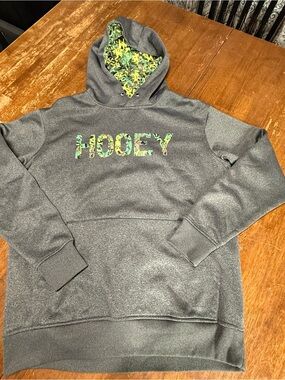 HOOey Men’s Small Gray Camo Logo Pullover Hoodie Western Rodeo Sweatshirt
